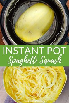 an instant pot spaghetti dish is shown in this collage with the words instant pot spaghetti