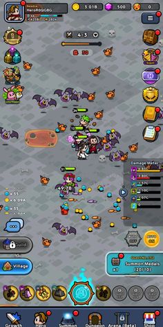 an image of a game screen with lots of different items on the screen and some characters in