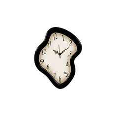 a black and white clock on a white background