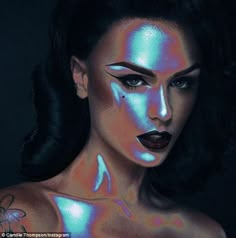 The look: Iry was inspired by this make-up job done by fellow artist Camille Thompson inspired by thermal body scans Editorial Make-up, Fantasy Make-up, Drag Make-up, Avant Garde Makeup, Special Effects Makeup, Fx Makeup, Kesha, Sfx Makeup, Fantasy Makeup