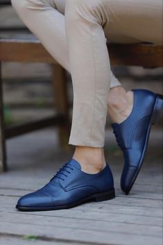 Shoes Size: EU 41/US 8/UK 7=26CM Blue Oxford Shoes, Gentleman's Wardrobe, Shoes To Buy, Men's Dress Shoes, Loafer Sneakers, Modern Gentleman, Branding Photoshoot, Summer 22, A Gentleman