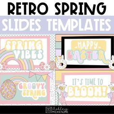 the retro spring slides templates are ready to be used in your project or scrapbook