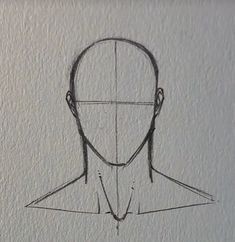 a drawing of a man's head and neck