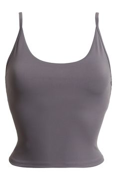 Narrow straps give a cami-hybrid look to a superstretchy tank ideal for workouts and active days. Scoop neck Adjustable straps Partially lined, with pockets to accommodate bra pads 75% nylon, 25% spandex Machine wash, tumble dry Imported Fitted Athleisure Tank Top With Straps, Fitted Athleisure Tank Top With Adjustable Straps, Sleeveless Nylon Sports Bra With Adjustable Straps, Seamless Cami Tank Top For Gym, Summer Activewear With Adjustable Straps And Scoop Neck, Athleisure Sleeveless Tank Top With Adjustable Straps, Seamless Athleisure Camisole, Seamless Second-skin Activewear For Workout, Sporty Seamless Activewear With Spaghetti Straps