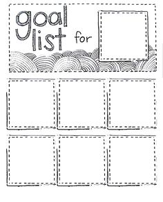 a printable goal list for students to practice their writing skills on the gol