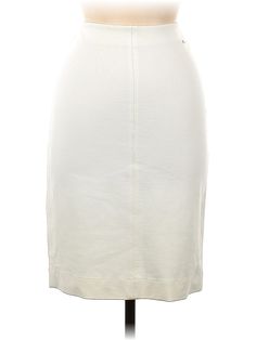 T Tahari Casual Skirt Size: Small Bottoms - used. 69% Viscose, 26% Nylon, 5% Elastane, Solid | T Tahari Casual Skirt: Ivory Solid Bottoms - Size Small White Knee-length Bottoms For Formal Occasions, Fitted Off White Skirt, Cream Knee-length Lined Skirt, Cream Pencil Skirt For Workwear, Knee-length Lined Cream Skirt, Off White Fitted Skirt, Casual Skirt, Womens Bottoms, Women Handbags