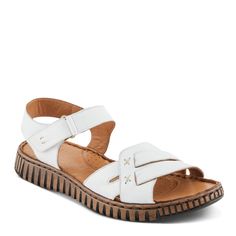 WHITE Tommy Hilfiger Sandals, Soft Leather Sandals, Clarks Sandals, Soft Sandals, Sandals Comfortable, Side Stitch, Spring Step Shoes, Tory Burch Sandals, Ankle Strap Flats