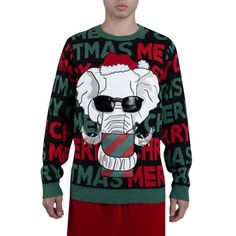 DRINK PKT Cool White Elephant-Ugly Christmas Crewneck is the outfit for this Holiday season. With it's extra festive looks it is certainly going to put a smile on other's faces. It's unique fabric will make you stand out in a crowd in the most spirited way. It is perfect for any gift to give to a loved one during the Christmas season. Color: Black. Gender: male. Age Group: adult. Mens Ugly Christmas Sweater, Pullover Sweater Men, Christmas Sweater Men, Christmas Crewneck, Stand Out In A Crowd, Cozy Knit Sweater, Chic Sweaters, Unique Fabric, Holiday Time