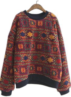 Fall Jacquard Knit Crew Neck Sweatshirt, Multicolor Jacquard Knit V-neck Sweater, Jacquard Knit Long Sleeve Sweater For Fall, Fall Crew Neck Jacquard Knit Sweater, Fair Isle Pattern Crew Neck Top For Fall, Fall Fair Isle Pattern Crew Neck Tops, Fall Fair Isle Long Sleeve Sweater, Fall Crew Neck Outerwear With Fair Isle Pattern, Fair Isle Pattern Crew Neck Outerwear For Fall