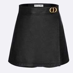 Nwt Authentic Christian Dior Skort Black Supple Calfskin Shorts That Zip In The Front And Look Like A Skirt With A Gold Cd Logo Closure Buckle Brand New With The Tags 100% Authentic Guaranteed Luxury Lined Short Length Skort, Christian Dior Mini Skirt, Dior Shorts, Dior Street Style, Dior Clothes, Dior Pants, Dior Skirt, Black Skort, Spandex Leggings