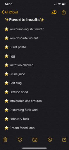 the menu for an app with five stars on it