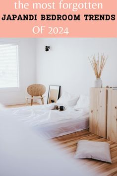 a bedroom with white walls and wood floors is featured in the article, the most forgotten japanese bedroom trends of 2014