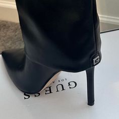 Guess Black Knee High Boots Size 9 - Never Worn - Slight Imperfection With Leather At The Top, Never Been Worn, Originally $175 Guess Boots, Guess Heels, Black Knee High Boots, Black Knees, Guess Shoes, Black Leather Boots, High Heel Boots, Shoes Heels Boots, Knee High Boots