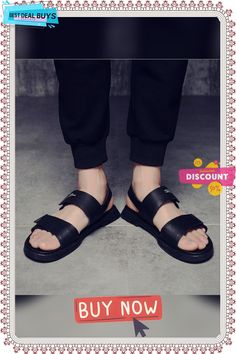 Men's Cow Genuine Leather Sandals Shoes Summer Beach Sandals Leather Sport Sandals For Summer, Leather Sport Sandals For Beach In Summer, Casual Leather Sport Sandals For Summer, Black Leather Flip Flops For Beach Season, Casual Sport Sandals For Spring, Genuine Leather Sandals, Shoes Summer, Beach Sandals, Summer Shoes