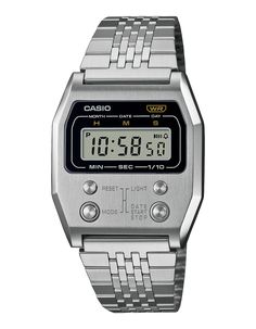 Casio A1100d-1vt Watch. Experience The Timeless Charm Of A 52qs-14b Revival That Brings The 1970s To Today. The Revived Design Boasts A Full-Metal Case Expertly Polished To A High-Quality Finish. The Iconic Front Buttons Of The Original Model Are Replicated In Metal For An Added Touch Of Style. Subtly Engraved Mode Indicators And Premium Shine Exude A Sense Of Luxury To An Impressive Retro Look That Stands The Test Of Time. Stainless Steel Case, Bezel And Band. One-Touch 3-Fold Clasp. Water Resi Casio Vintage Watch, Casio Vintage, Grey Watch, G Shock, The 1970s, Steel Watch, Stainless Steel Watch, Retro Look, Silver Watch