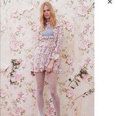 For Love And Lemons Dresses & Skirts - Blossom Long Sleeve Floral Mini Dress XS Lemon Dress, Print Chiffon, For Love And Lemons, Floral Mini Dress, Rose Petals, Dresses Xs, Victorian Fashion, Dress Making, Pretty In Pink