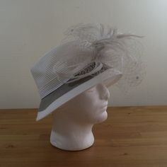 August Hats Freesia Fine Millinery Collection Cloche Hat White Grey One Size Nwt A6 Louis Vuitton Bucket Hat, Kyi Kyi, Black Straw Hat, Leopard Flower, Chanel Hat, Chunky Knit Hat, Carolina Girl, Wool Hat Knit, Black Jeans Men