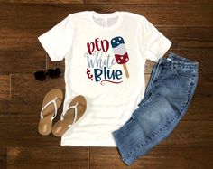 a t - shirt that says, pieo white and blue with an american flag on it