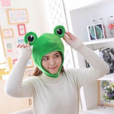 Store Home 丨Health & Beauty 丨Clothing, Shoes & Accessories 丨Crafts 丨Jewelry & Watches 丨Home & Garden 丨Pet Supplies 丨Sporting Goods Stuffed Animal Frog Costume Hat Novelty Soft Stuffed    Description: Creative Design --- The headgear features cartoon animal , which looks individual and eye-catching. Size --- 31x25cm/12.2x9.8inch, size fits most adults and children. Great Gifts --- Super gifts for your friends and children, make them happy. Great accessory for any adult's or child's costume Premium Material --- Made of environmental PP cotton filler, soft , wear resistance and . Occasions --- Not only for christmas hat, winter hat, hat, kids hat, toy headwear, party prop , it is able to keep warm too. Suitable for wearing it to take photos, also a great gifts for your friends and kids! Packa Frog Dress, Frog Costume, Frog Hat, Kids Hat, Cute Funny Cartoons, Frog Design, Halloween Hats, Animal Hats, Super Gifts