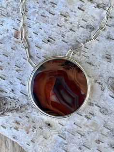 "Round jasper bezel-set in silver on a fixed sterling silver drawn cable chain.  Necklace 17\" length  Pendant size 1 4/8\" diameter" Cable Chain Necklace, Jasper Pendant, Toledo, Bezel Setting, Cable Chain, Pendant Necklaces, Favorite Jewelry, Necklace Etsy, Jewelry Necklace Pendant