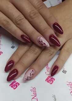 Copper Nails Designs, Maroon Nail Designs, Burgundy Acrylic Nails, Wine Nails, Maroon Nails, Wow Nails, Manicure Nail Designs, White Nail