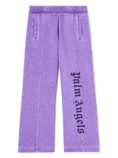 violet purple cotton logo print at the leg elasticated waistband two side welt pockets wide leg Cute Online Clothing Stores, Angel Kids, Winter Shopping, Teen Boy Outfits, Dress With Jean Jacket, Purple Jeans, Purple Pants, Burberry Kids, Dolce And Gabbana Kids