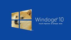 the logo for windows 10 with a dog's face