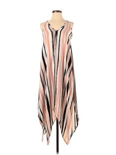 Bar III Casual Dress Size: 2X-Small Tan Dresses - used. 100% POLYESTER, V Neck, Stripes, High Low, Sleeveless | Bar III Casual Dress: Tan Stripes Dresses - Used - Size 2X-Small Tan Dresses, Striped Dress, Casual Dresses For Women, High Low, Handbags For Women, Casual Dress, Casual Dresses, Women Handbags, Stripes