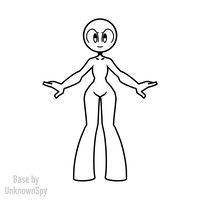 an outline drawing of a person with arms outstretched and eyes closed, standing in front of a white background