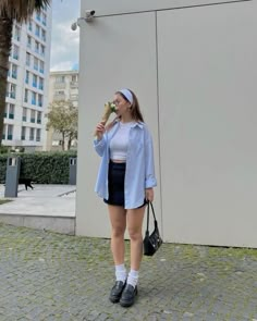 Button Down Aesthetic Outfit, Black Mini Skirt Day Outfit, Summer Hongkong Outfit, Mini Skirt And T Shirt Outfit, Ootd Hongkong Outfit, Hongkong Ootd Summer, Baguio Aesthetic Outfit, Exploring City Outfit, Hongkong Outfit Summer