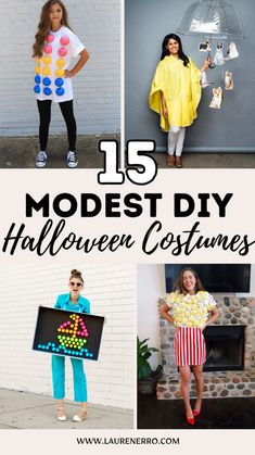 the top 15 modern diy halloween costumes for kids and adults to make them look like they