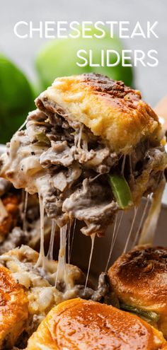 cheesesteak sliders are loaded with meat and vegetables