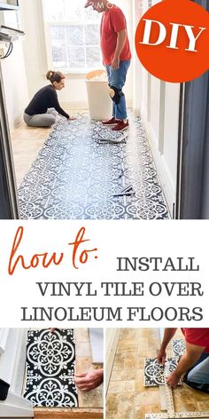 how to install vinyl tile over linoleum floors