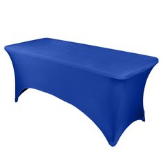 a bright blue table cover on a white background