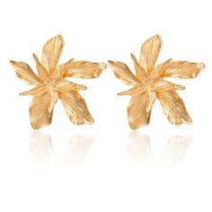 Beautiful statement earrings guaranteed to turn heads. Luxury Statement Flower Earrings, Luxury Statement Plated Earrings, Luxury Statement Sculptural Earrings, Luxury Pierced Statement Earrings, Statement Earrings 2022, Luxury Pierced Earrings For Statement Occasions, Luxury Statement Earrings For Summer, Luxury Plated Statement Earrings, Luxury Trendy Statement Earrings