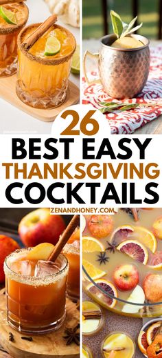 Here are the best 26 easy Thanksgiving cocktails, for individual servings or for a large crowd. Best Thanksgiving party cocktails to make this year. Thanksgiving punch, fall margarita, vodka cocktails and many more delicious fall drinks. Thanksgiving Cocktails For A Crowd, Holiday Cocktails Thanksgiving, Cocktails For A Crowd, Thanksgiving Recipes Drinks, Festive Holiday Drinks, Easy Thanksgiving Recipes