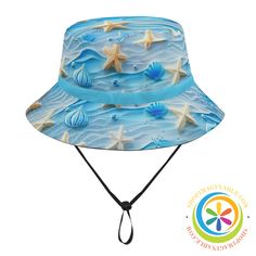 Unleash your inner mermaid or merman with our Under the Sea Bucket Hat! This unisex hat is a vacation favorite that will have you feeling like you're beachside any day. Its playful and colorful design ensures you'll stand out from the crowd wherever you go. Get ready to add some fun to your wardrobe! We create Funky Hats for EVERYONE which look amazing all the time...Wear them out for any occasion, any condition - new or old and of course, at any time of the year! Live life in full color with our Bucket Hats - one-of-a-kind creations to fall in love with. We can customize it with your face or any text - just get in touch we love doing custom designs for our customers! Stay comfortable and protected from the sun with our Bucket Hat made of soft and durable polyester material. It's lightweig Adjustable Brimmed Bucket Hat For Beach Season, Beach Bucket Hat With Adjustable Fit, Adjustable Fit Beach Bucket Sun Hat, Adjustable Beach Bucket Hat, Adjustable Fit Bucket Hat With Uv Protection For Beach, Adjustable Fit Bucket Hat For Beach Season, Adjustable Wide Brim Bucket Hat For Pool, Blue Curved Brim Sun Hat For Vacation, Adjustable Fit Wide Brim Bucket Hat For Beach