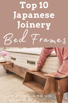 japanese joinery bed frames, natural wood bed frames, japanese bed frames, solid wood bed frames, bedroom furniture Japanese Bed Frame, Japanese Bed, Solid Bed, Floating Bed, Minimalist Interior Style