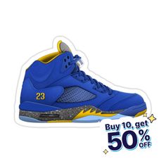 Decorate laptops, Hydro Flasks, cars and more with removable kiss-cut, vinyl decal stickers. Glossy, matte, and transparent options in various sizes. Super durable and water-resistant. Jordan 5 LANEY Air Sneaker Sneaker Sticker, Buy Jordans, Jordan 5, Cute Shoes, Decorate Laptops, Air Jordans, Vinyl Decal Stickers, Kiss Cut, Vinyl Decal