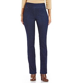 Ruby Rd PullOn Denim Jeans #Dillards Stretch Denim Pull-on Jeans, Fall Straight Leg Jeggings With Pockets, Medium Wash Stretch Straight Pants, Denim Blue Straight Leg Jeggings With Pockets, Spring Straight Leg Pull-on Jeggings, Spring Straight Leg Pull-on Style Jeggings, Spring Pull-on Style Straight Leg Jeggings, Stretch Straight Denim Blue Pants, Comfort Stretch Straight Leg Pull-on Jeans