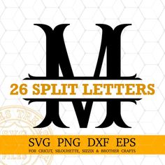 26 split letters svg dxf eps