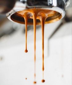 caramel sauce dripping from a kitchen faucet