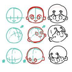 how to draw cartoon faces step by step