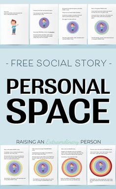 a poster with the words, free social story personal space