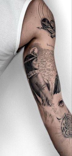 a man's arm with tattoos on it