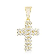 The iced out hip hop cross pendant features dozens of shining Moissanite stones set in a striking cross design, that catch the light and sparkle as you move. This cross pendant is the perfect accessory for the modern and stylish person who wants to make a statement with their jewelry. The pendant is perfect for any occasion. Description Moissanite Stones Clear Color Stones Cross Pendant Sterling Silver Weight About 12.6g Length 58mm Width 30mm Includes Rope Chain GRA Certified Flashy Aesthetic, Silver Certificate, Heavy Chain, Moissanite Necklace, Neck Chain, Cross Design, Round Moissanite, Decorative Elements, Cross Designs