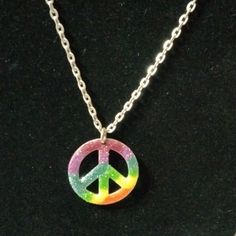 Peace Necklace Rainbow Silver Tone Nwt 16" Pink Beaded Bracelets, Peace Necklace, Chantel Jeffries, Kids Accessories Jewelry, Daisy Bracelet, Fairy Necklace, Purple Bracelet, Juicy Couture Charms, Rainbow Necklace