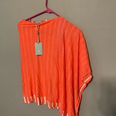 Pure Collection Poncho Coral Light Weight Os One Size Fits Most. 85% Linen. Questions? Leave A Comment Below! Short Sleeve Poncho For Spring Vacation, Short Sleeve Spring Poncho For Vacation, Casual Poncho For Vacation, Casual Batwing Sleeve Poncho For Beach, Casual Beach Poncho For Spring, Spring Vacation Poncho With Short Sleeves, Casual Summer Poncho With Batwing Sleeves, One Size Casual Poncho For Spring, Casual Summer Poncho One Size