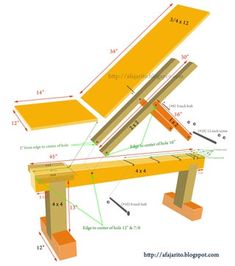 an image of a bench with measurements on it