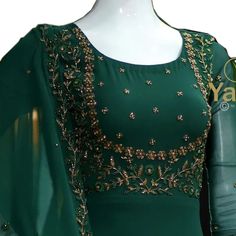 Aari Work Kurti Designs Latest, Aari Work Anarkali Dress, Polo Tako Hand Work Kurti, Chudithar Aari Work Design, Aari Work In Kurti, Aari Embroidery Designs For Kurtis, Aari Work On Kurti, Aari Work Chudithar Design, Kurti Aari Work Designs